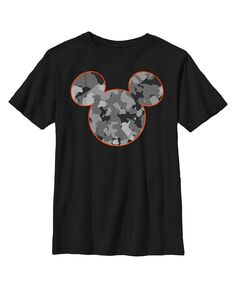 Серая детская футболка с камуфляжным логотипом «Микки и друзья» для мальчиков Disney
