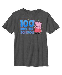 Детская футболка «100-й день учебы в школе» со свинкой Пеппой для мальчика Hasbro