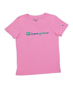 Классическая футболка с короткими рукавами для больших девочек Champion