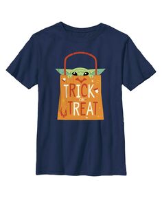 Детская футболка «Звёздные войны: Мандалорский Хэллоуин» Grogu «Кошелек или жизнь» для мальчиков Disney Lucasfilm