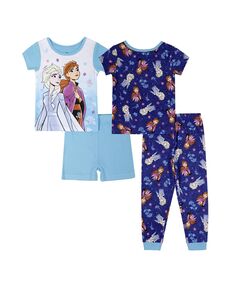 Пижамный комплект с короткими рукавами для девочек «Холодное сердце», 4 предмета Frozen