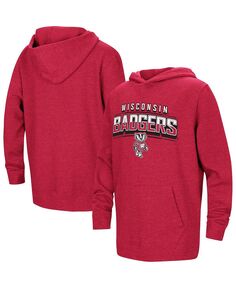 Пуловер с капюшоном Big Boys Heather Red Wisconsin Badgers Sunrise Core Colosseum