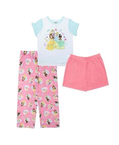 Шорты для маленьких девочек, футболка и пижама, комплект из 3 предметов Disney Princess