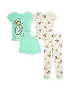 Пижамный комплект с короткими рукавами для девочек Frozen Little Girls, 4 предмета Frozen