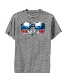 Детские солнцезащитные очки-авиаторы Top Gun для мальчиков, детская футболка с логотипом Paramount Pictures