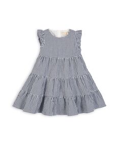Короткое многоярусное платье из органического хлопка для девочек с развевающимися рукавами, детское Hope &amp; Henry