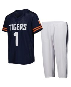 Комплект футбольной футболки и брюк Big Boys темно-синего, белого каштанового цвета с изображением тигров Colosseum