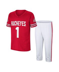 Комплект из футболки и брюк Big Boys Scarlet, белого цвета с футбольной футболкой штата Огайо штата Баккейз Colosseum
