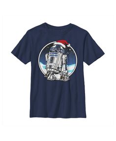 Детская футболка «Звездные войны» для мальчиков «Рождественская шляпа Санта-Клауса» R2-D2 Disney Lucasfilm