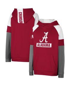 Пуловер реглан с цветными блоками Big Boys Crimson Alabama Crimson Tide, толстовка с капюшоном Colosseum