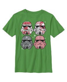 Детская футболка с рождественскими шлемами штурмовика «Звездные войны» для мальчиков Disney Lucasfilm