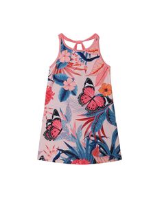 Пляжное платье с принтом для девочек, розовые и синие бабочки - для детей Deux par Deux