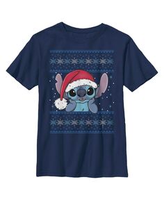 Шапка Санта-Клауса Lilo &amp; Stitch для мальчика, уродливый свитер, детская футболка Disney