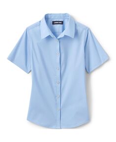 Детская школьная форма для девочек, эластичная рубашка с короткими рукавами без зазоров Lands&apos; End