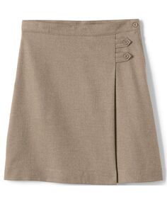 Школьная форма для девочек, однотонная юбка-трапеция ниже колена Lands&apos; End