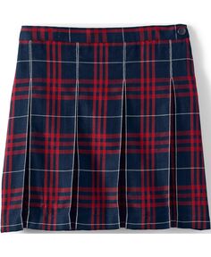 Школьная форма для девочек, детская клетчатая юбка со складками до колена Lands&apos; End