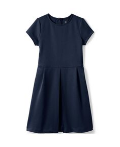 Школьная форма для девочек, платье из понте с короткими рукавами до колена Lands&apos; End