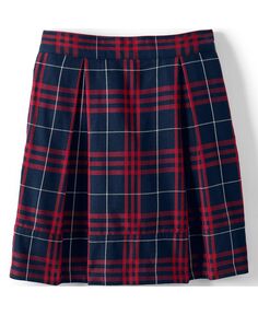 Школьная форма для девочек, клетчатая плиссированная юбка до колена Lands&apos; End