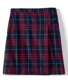 Детская школьная форма, тонкая клетчатая юбка трапециевидной формы для девочек ниже колена Lands&apos; End