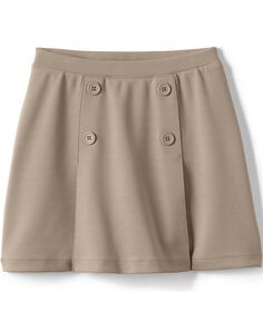 Школьная форма для девочек, юбка с пуговицами понте спереди выше колена Lands&apos; End