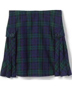 Детская школьная форма для девочек, тонкий клетчатый юбка со складками по бокам выше колена Lands&apos; End