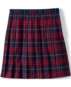 Школьная форма для девочек, клетчатая плиссированная юбка ниже колена Lands&apos; End