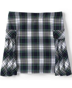 Школьная форма для девочек, детская юбка в клетку со складками по бокам выше колена Lands&apos; End