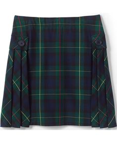 Детская школьная форма для девочек, тонкий клетчатый юбка со складками по бокам выше колена Lands&apos; End