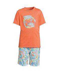 Детский пижамный комплект с короткими рукавами и шортами для мальчиков Lands&apos; End