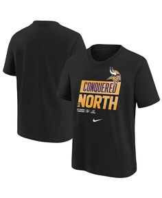 Черная футболка Big Boys Minnesota Vikings 2022 NFC North Division Champions Locker Room Trophy Collection Nike