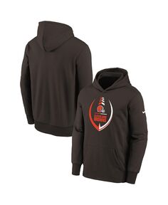 Коричневый пуловер с капюшоном Big Boys Cleveland Browns Icon Performance Nike