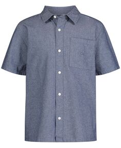 Рубашка с короткими рукавами из шамбре Big Boys Calvin Klein