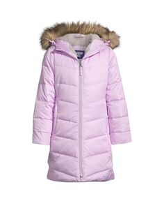 Детское зимнее пальто на флисовой подкладке для девочек, альтернативное пальто ThermoPlume Lands&apos; End