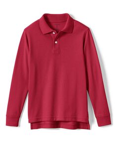 Школьная форма Детская сетчатая рубашка-поло с длинными рукавами Lands&apos; End