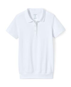 Школьная форма Детская рубашка поло с короткими рукавами и полосками внизу Lands&apos; End