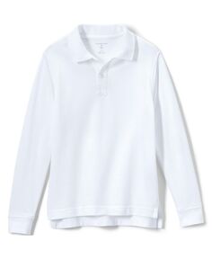 Школьная форма Детская сетчатая рубашка-поло с длинными рукавами Lands&apos; End
