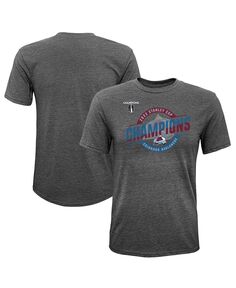 Серая футболка с фирменным логотипом Big Boys Colorado Avalanche, чемпионы Кубка Стэнли 2022, трехцветная смесь Fanatics