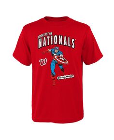 Красная футболка Big Boys Washington Nationals Team Captain America Marvel Outerstuff