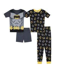 Пижамный комплект с короткими рукавами для маленьких мальчиков, 4 предмета Batman