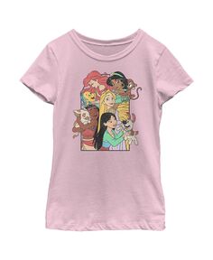 Детская футболка с потертостями «Принцесса с домашними животными» для девочек Disney