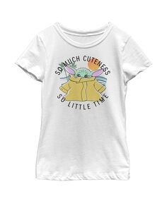 Детская футболка «Звездные войны: мандалорский грогу» для девочек «Так много милоты, так мало времени» Disney Lucasfilm