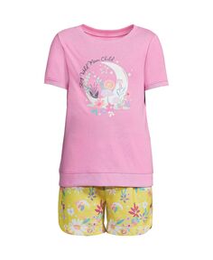 Пижамный комплект с короткими рукавами и шортами для девочек Lands&apos; End