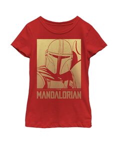 Детская футболка с золотым плакатом «Звёздные войны: мандалорец Дин Джарин» для девочек Disney Lucasfilm