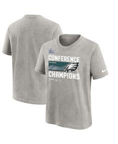 Серая футболка Big Boys Philadelphia Eagles 2022 NFC Champions Locker Room Trophy Collection Nike