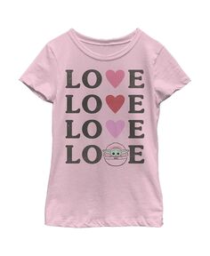 Детская футболка «Звёздные войны: Мандалорец» для девочек «Любовь и сердечки» Disney Lucasfilm