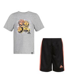 Футболка и шорты с рисунком для маленьких мальчиков, комплект из 2 предметов adidas