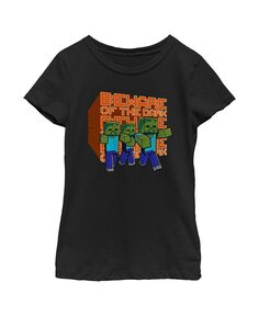 Детская футболка Minecraft Beware of the Dark Zombies для девочек Microsoft