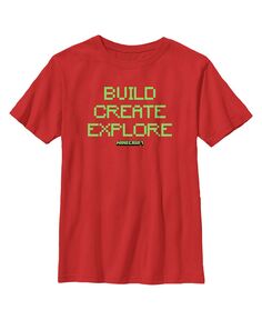 Детская футболка Minecraft Pixelated Build Create для мальчика Microsoft