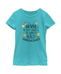 Детская футболка с надписью «Принцесса и лягушка никогда не теряют из виду» для девочек Disney