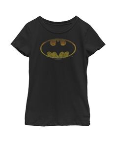 Детская футболка с рваным классическим логотипом и логотипом «Бэтмен» для девочек DC Comics